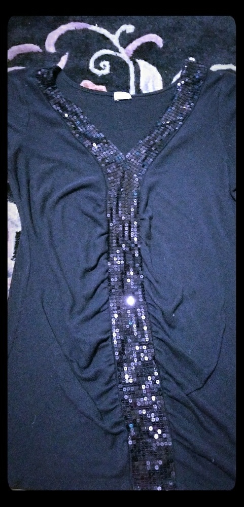 Gathered sequin top